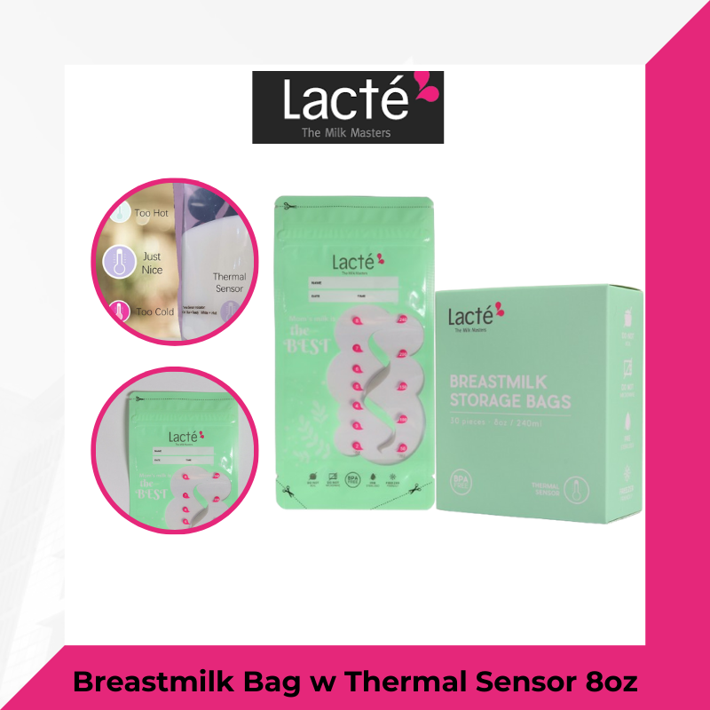 Lacte - Breastmilk Bag w Thermal Sensor 8oz Green